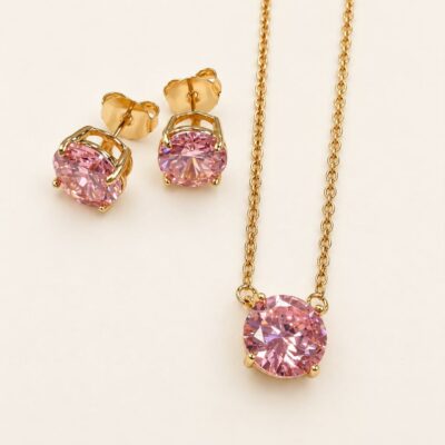 Blush radiance Necklace and Earrings Set