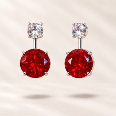 Crimson Glow Drop Earrings