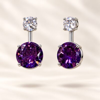 Violet Radiance Drop Earrings