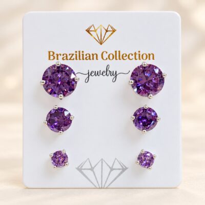 Purple Radiance Stud Trio